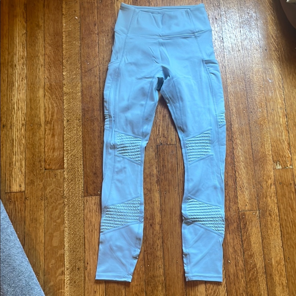 Fabletics Moto Light Blue High-Waisted Leggings